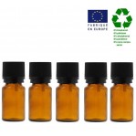 Lot de 5 flacons 5 ml en verre avec codigoutte