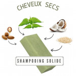 Shampooing solide pour cheveux secs à la poudre d'ortie et argan